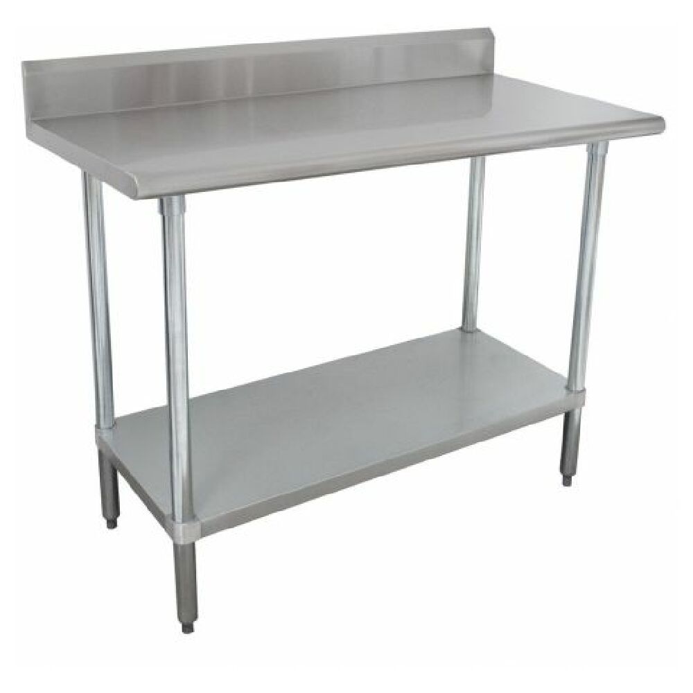 Stainless Steel Empura Work Table 30’’ W x 60’’ L with Backsplash and Lower Shelf