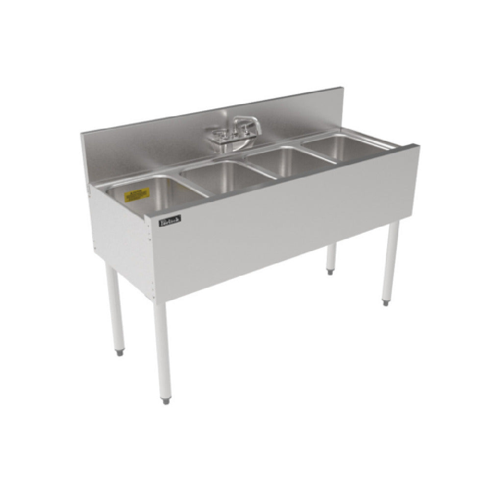 Perlick TS48M4 - TS Series Underbar Multi-tank Sink Unit, Four 18 Gauge Stainless Steel Compartment