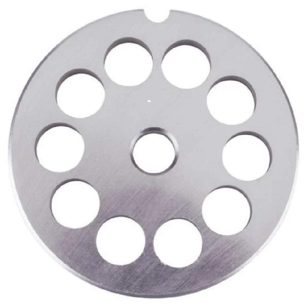 Empura Stainless 12P2-3-8 grinder plate featuring circular holes in a precise arrangement