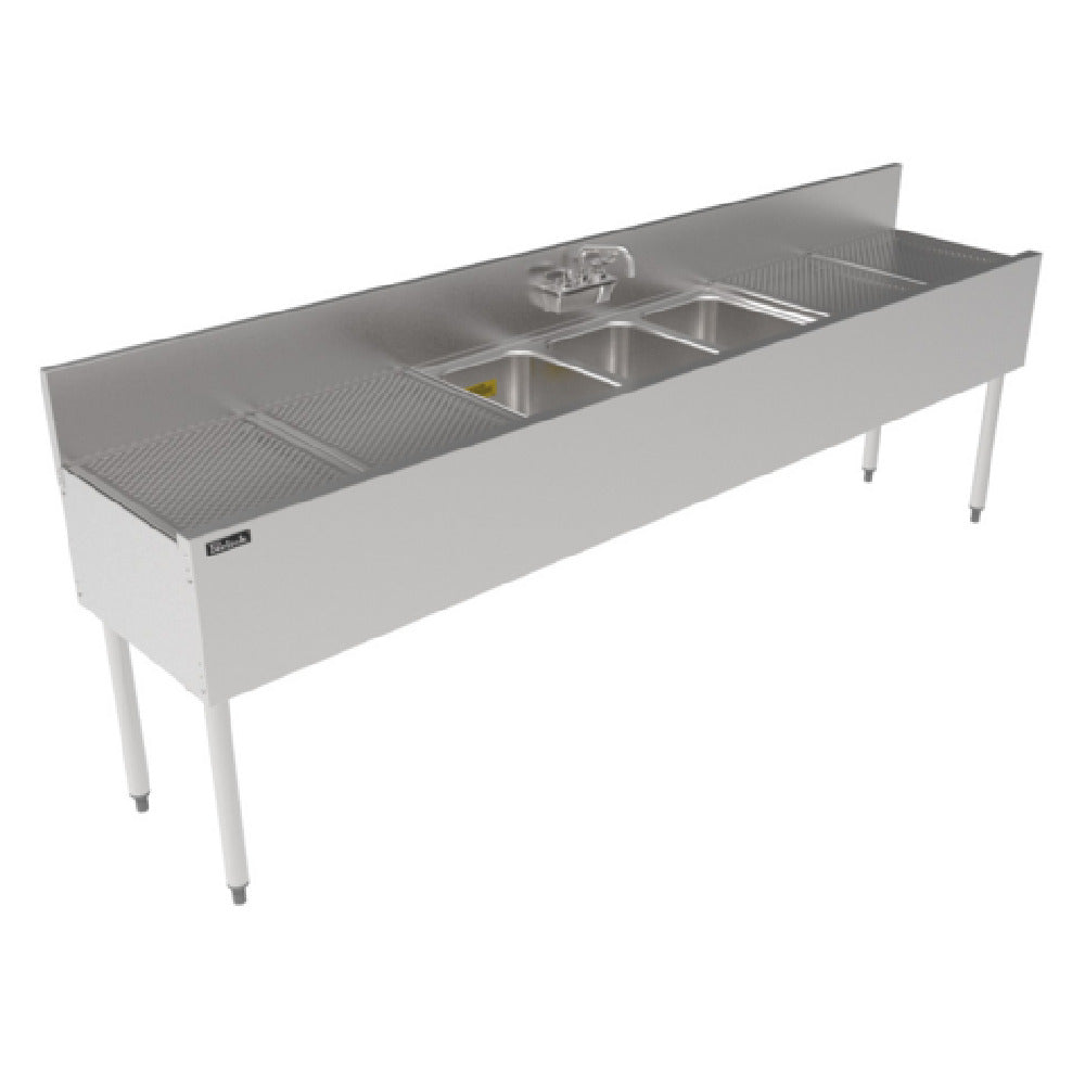Perlick TS96M3-DB - TS Series Underbar Multi-tank Sink Unit, Three 18 Gauge Stainless Steel Compartment