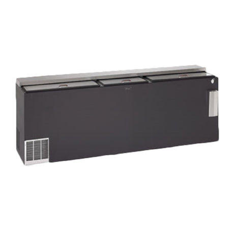 Black Perlick BC96LT-3 Bottle Cooler with sliding top doors for low temperature storage