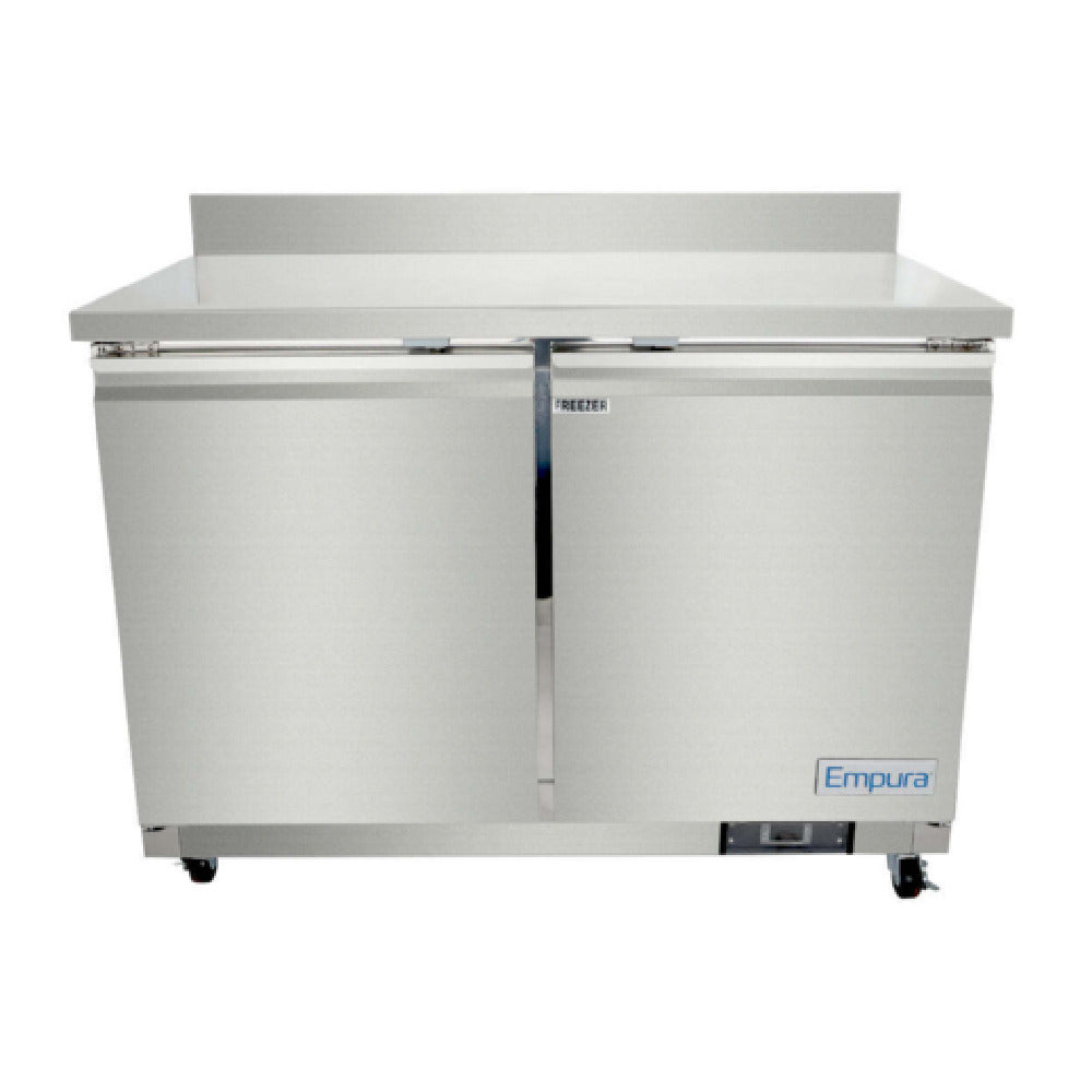 Empura E-KUC48FW - Undercounter Reach-In Freezer, Work Top, 2 Swing Door Solid Doors
