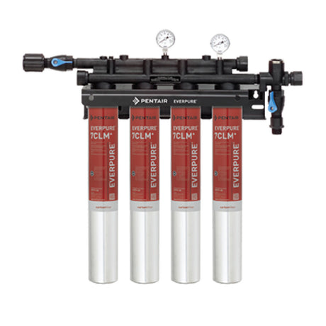 Everpure EV977114 - QC7I Quad-7CLM+ Fountain Filtration System, 5 Micron, 4-6.68 Gpm Flow Rate