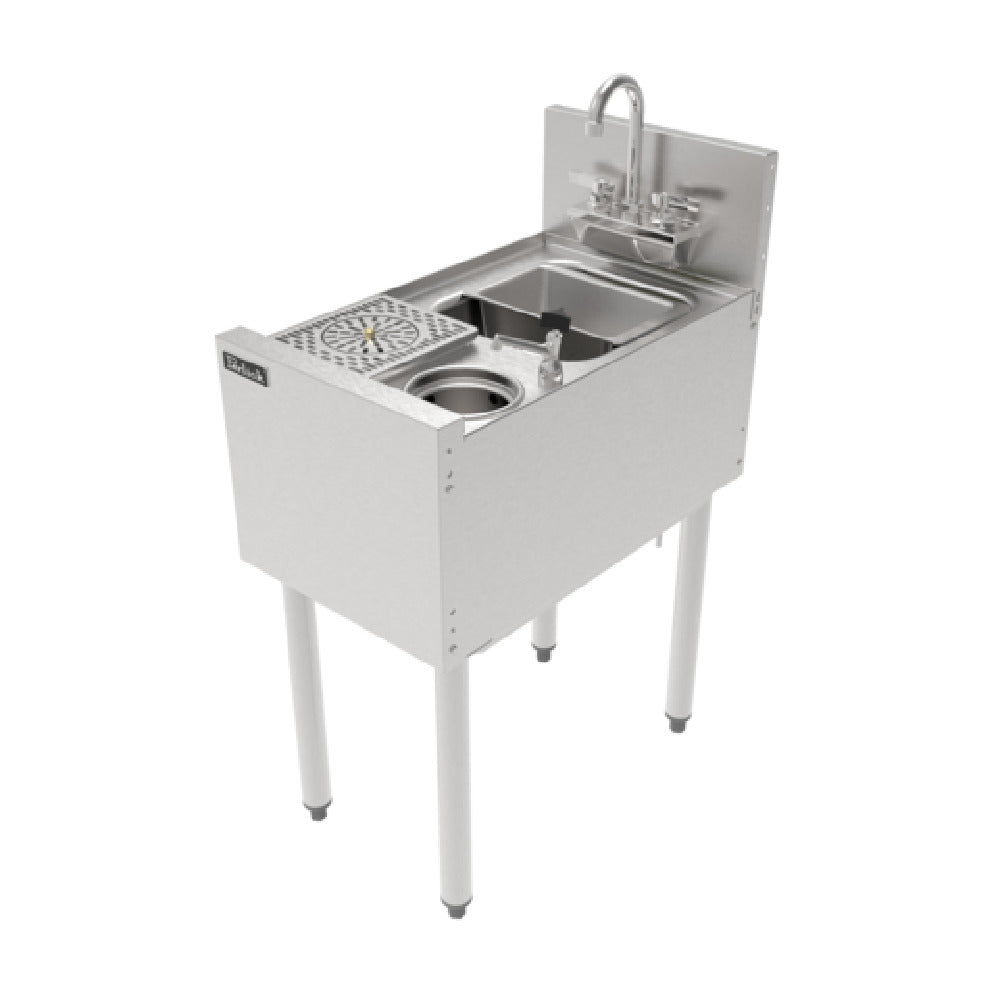 Perlick TSF14PS-SRT - TSF Series Underbar Prep Sink, 14" W X 24" D X 36" H, With Sink Bowl (9.75"W X 10.5" FTB X 6" D)