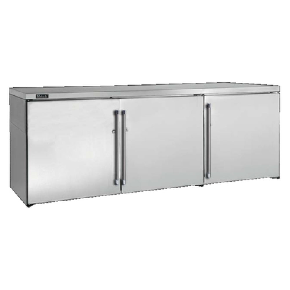 Perlick BBRLP72 - Low Profile Refrigerated Back Bar Cabinet, Three-section, 72"W
