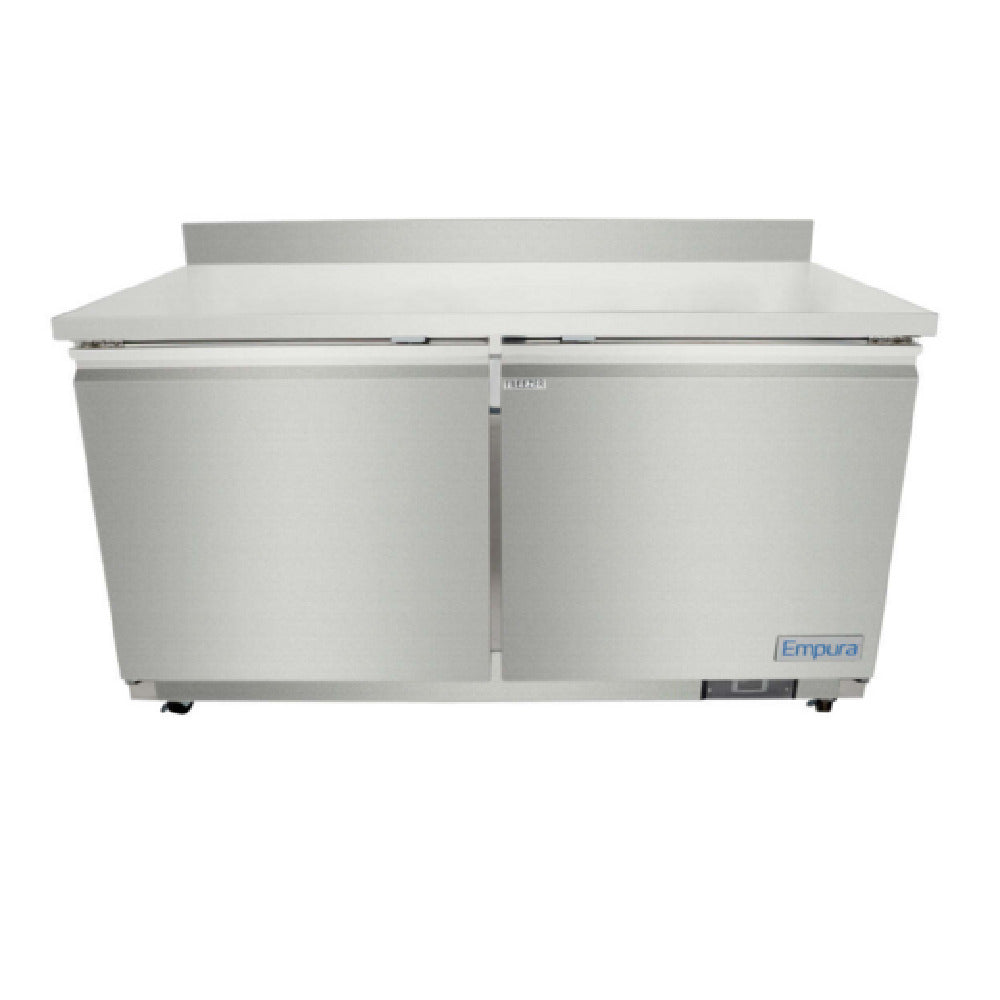 Empura E-KUC60FW - Undercounter Reach-In Freezer, Work Top, 2 Swing Door Solid Doors