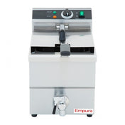 Empura Stainless E-DF-12L single tank electric countertop fryer with drain spout and controls