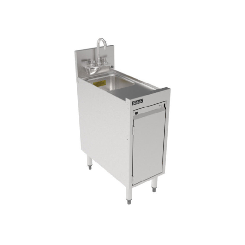 Perlick TSF12CM - TSF Series Underbar Chemical Storage Cabinet, 12" W X 24"D, 18 Gauge Stainless Steel Sink With Removable Perforated Wet Waste Pan