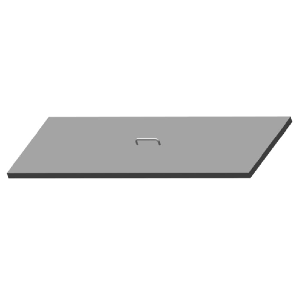 Gray stainless steel lift-off cover with a center grip for Hoshizaki 12-pan sandwich top