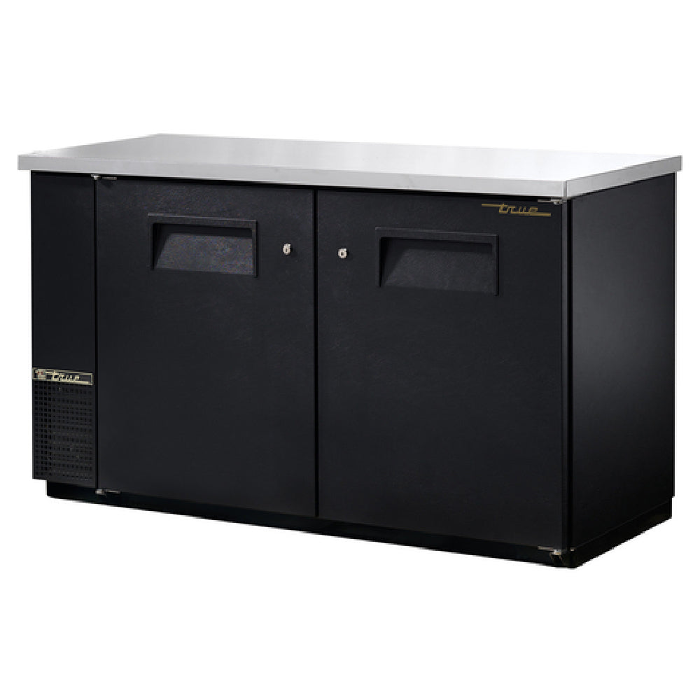 Black True Refrigeration TBB-24-60-HC back bar cooler with stainless steel top and doors