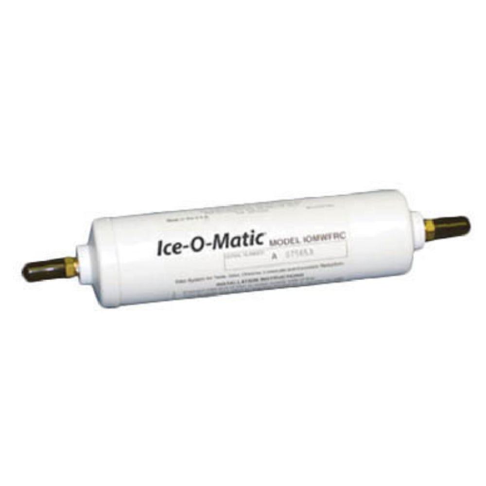 White Ice-O-Matic water filter cartridge IFI8C with brass fittings for ice makers