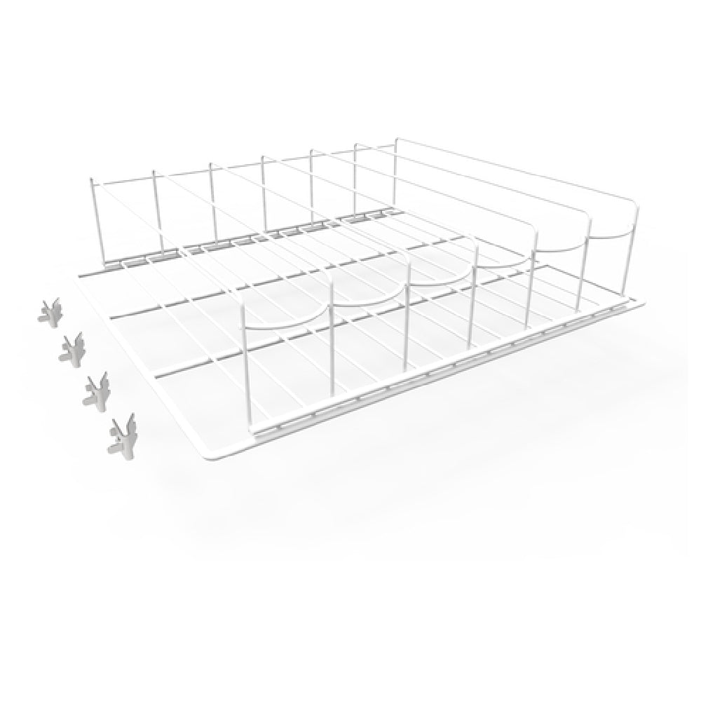 Simple line drawing of retail clothing racks illustrating the Hoshizaki Organizer Shelf