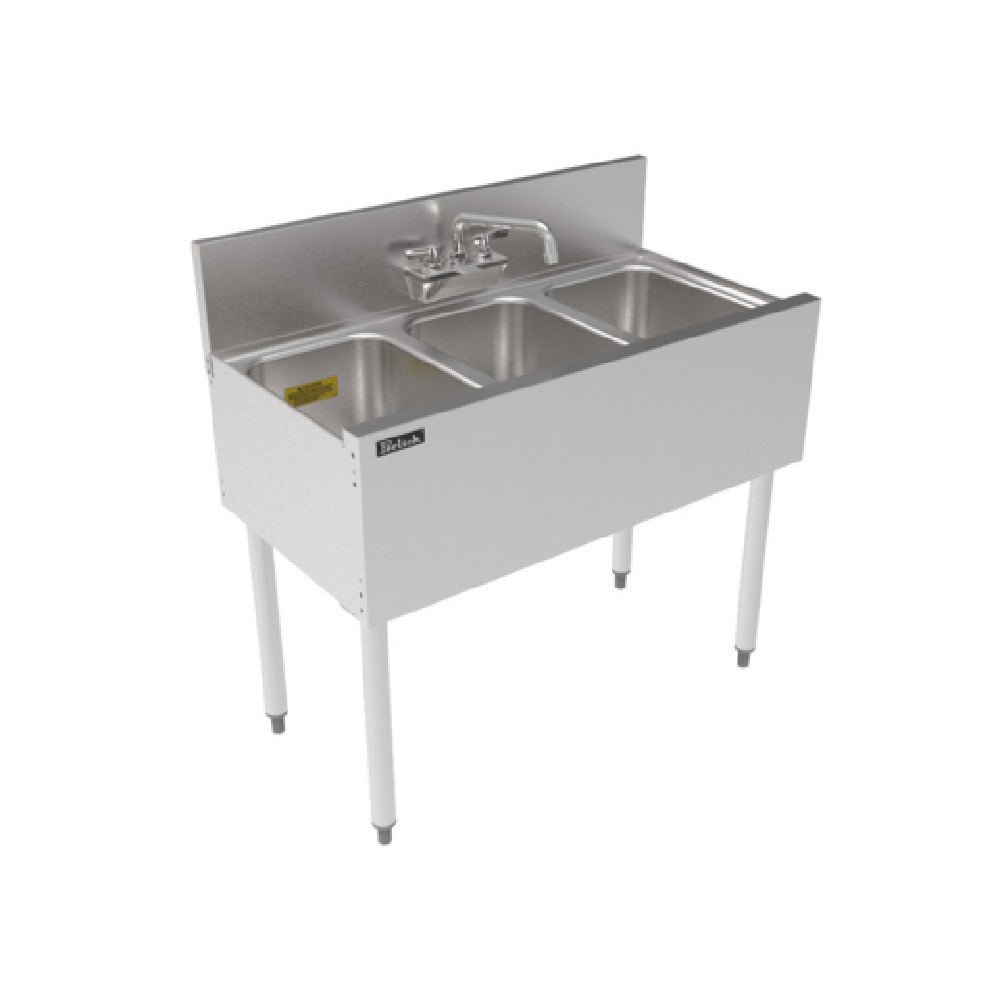 Perlick TS36M3 - TS Series Underbar Multi-tank Sink Unit, Three 18 Gauge Stainless Steel Compartment