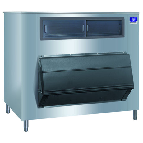 Stainless steel ice storage bin with slanted front door for Manitowoc Large Upright Storage