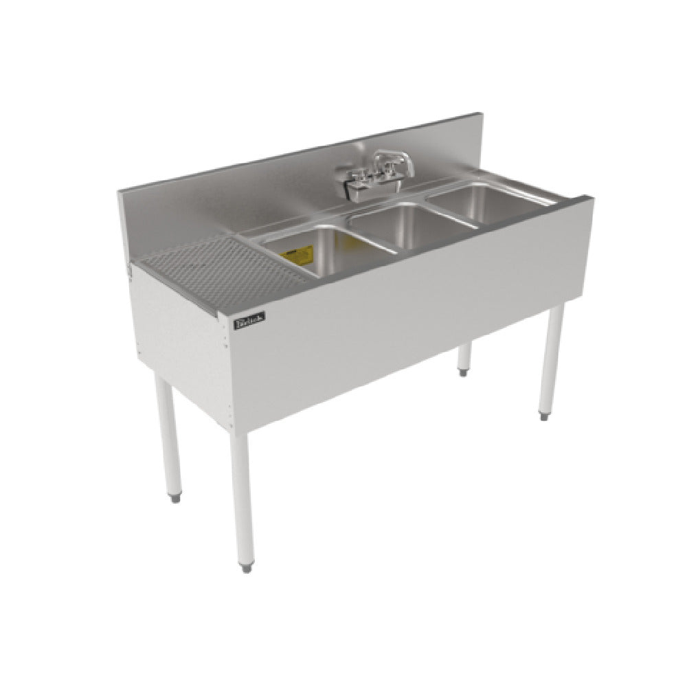 Perlick TS48M3-DBR - TS Series Underbar Multi-tank Sink Unit, Three 18 Gauge Stainless Steel Compartment
