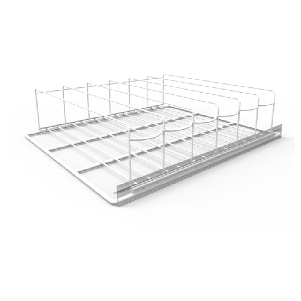 Clear plastic shelf divider with wire frame supports for Hoshizaki Price Tag Holder