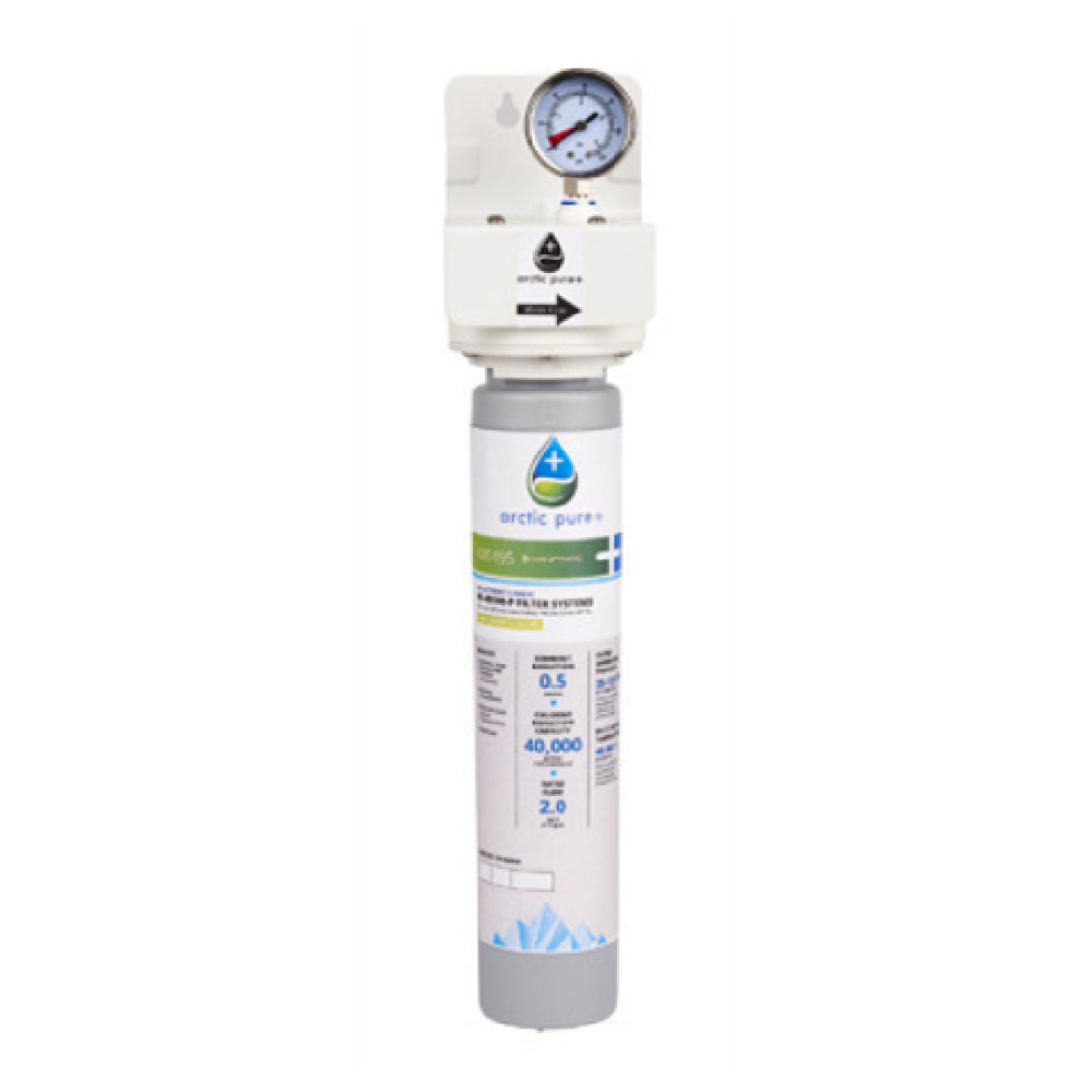 Water filter assembly featuring a pressure gauge and replaceable cartridge by Manitowoc