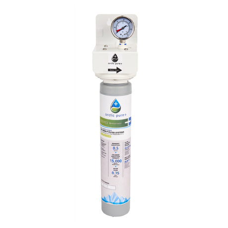 Water filtration system featuring pressure gauge and filter cartridge in Manitowoc AR-10000-P