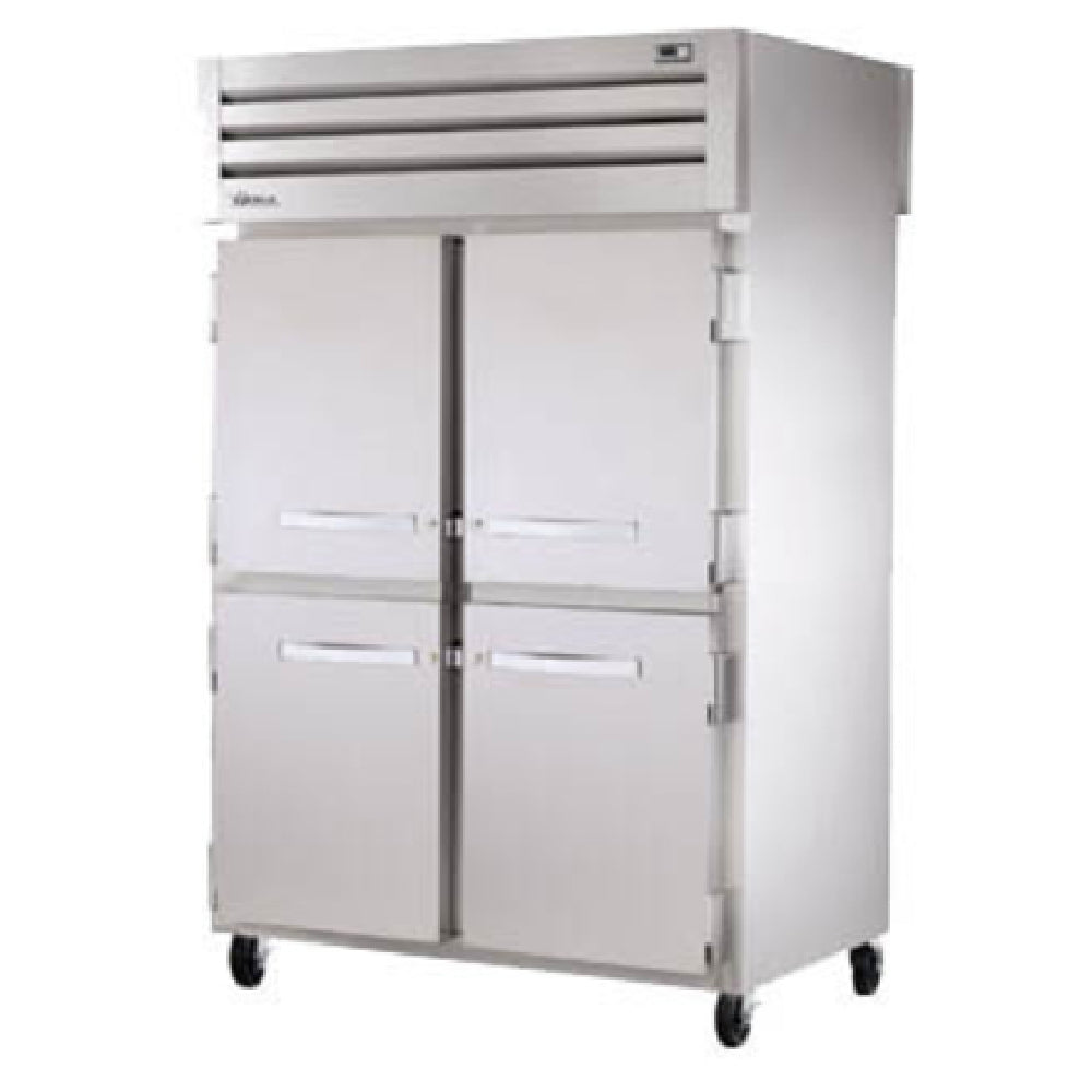 Stainless steel True Refrigeration STR2RPT-4HS-4HS pass-thru commercial refrigerator
