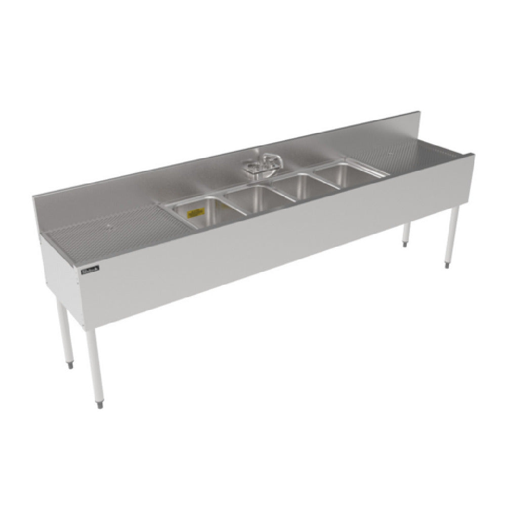 Perlick TS96M4-DB - TS Series Underbar Multi-tank Sink Unit, Four 18 Gauge Stainless Steel Compartment