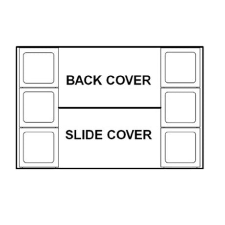 Technical diagram of Perlick BW-SS6-30 cover assembly with ice chest layout and placeholder squares