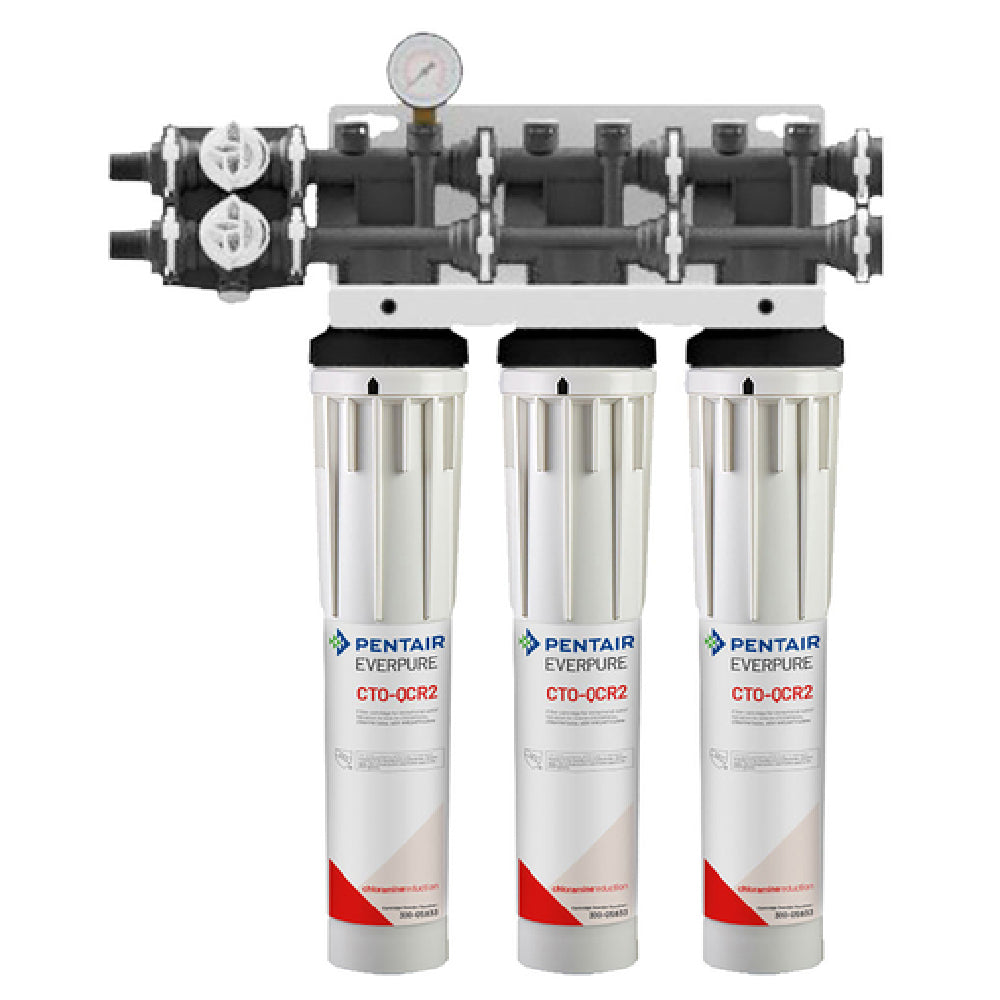 Everpure QTCR-3 - Water Filter System, Triple, (3) CTO-QCR2 Activated Carbon Cartridge