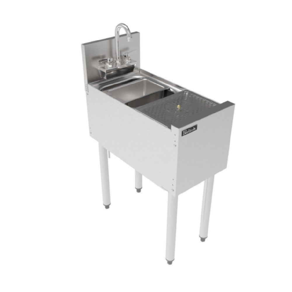 Perlick TSF12PS-SR - TSF Series Underbar Prep Sink, 12" W X 24" D X 36" H, With Sink Bowl (9.75"W X 10.5" FTB X 6" D)