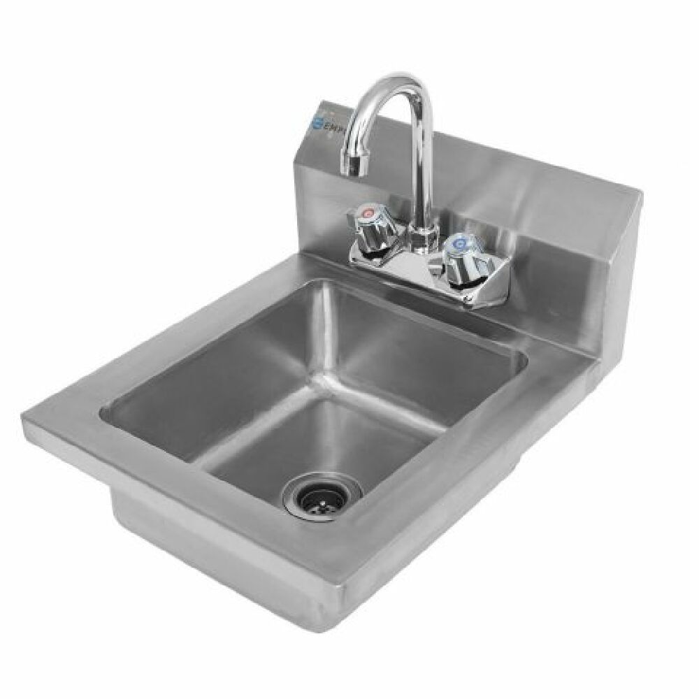 Stainless steel Empura Hand Sink EM-7PS-12 with faucet and backsplash for efficient use