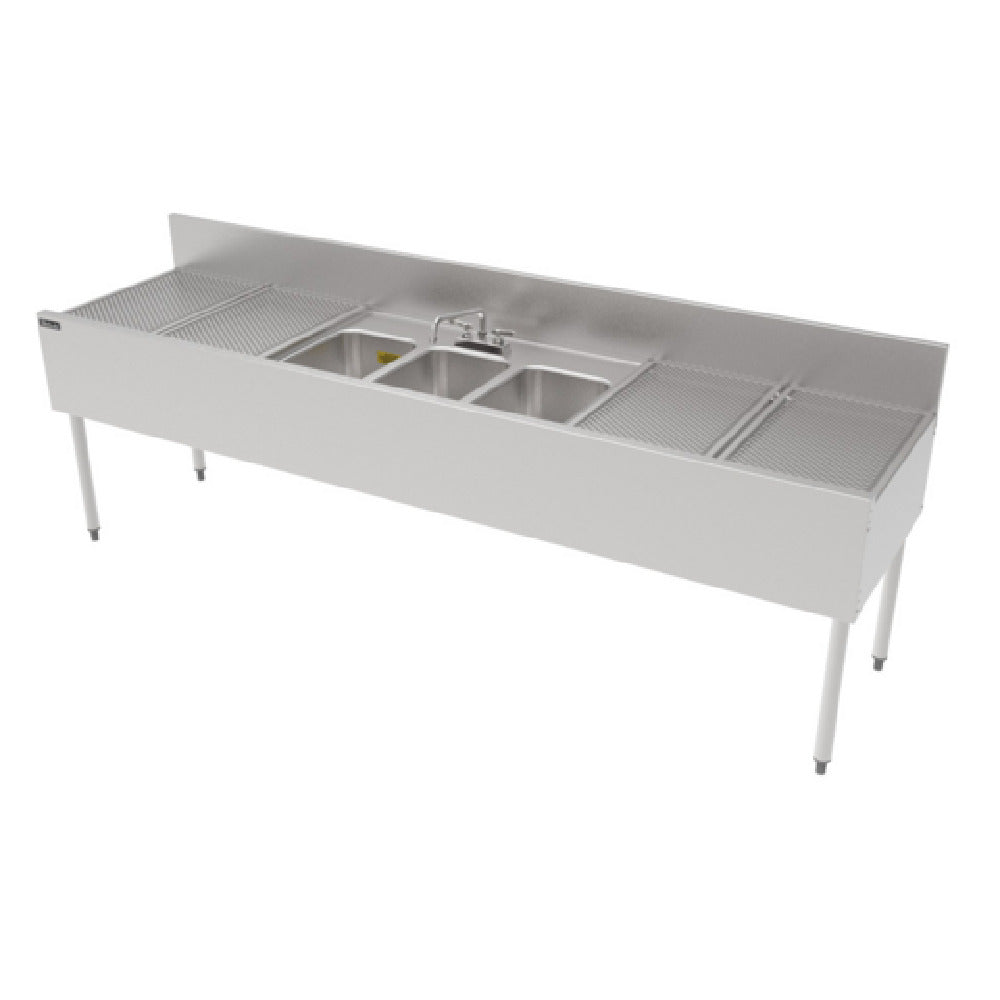 Perlick TSF96M3-DB - TSF Series Underbar Multi-tank Sink Unit, Three 18 Gauge Stainless Steel Compartment
