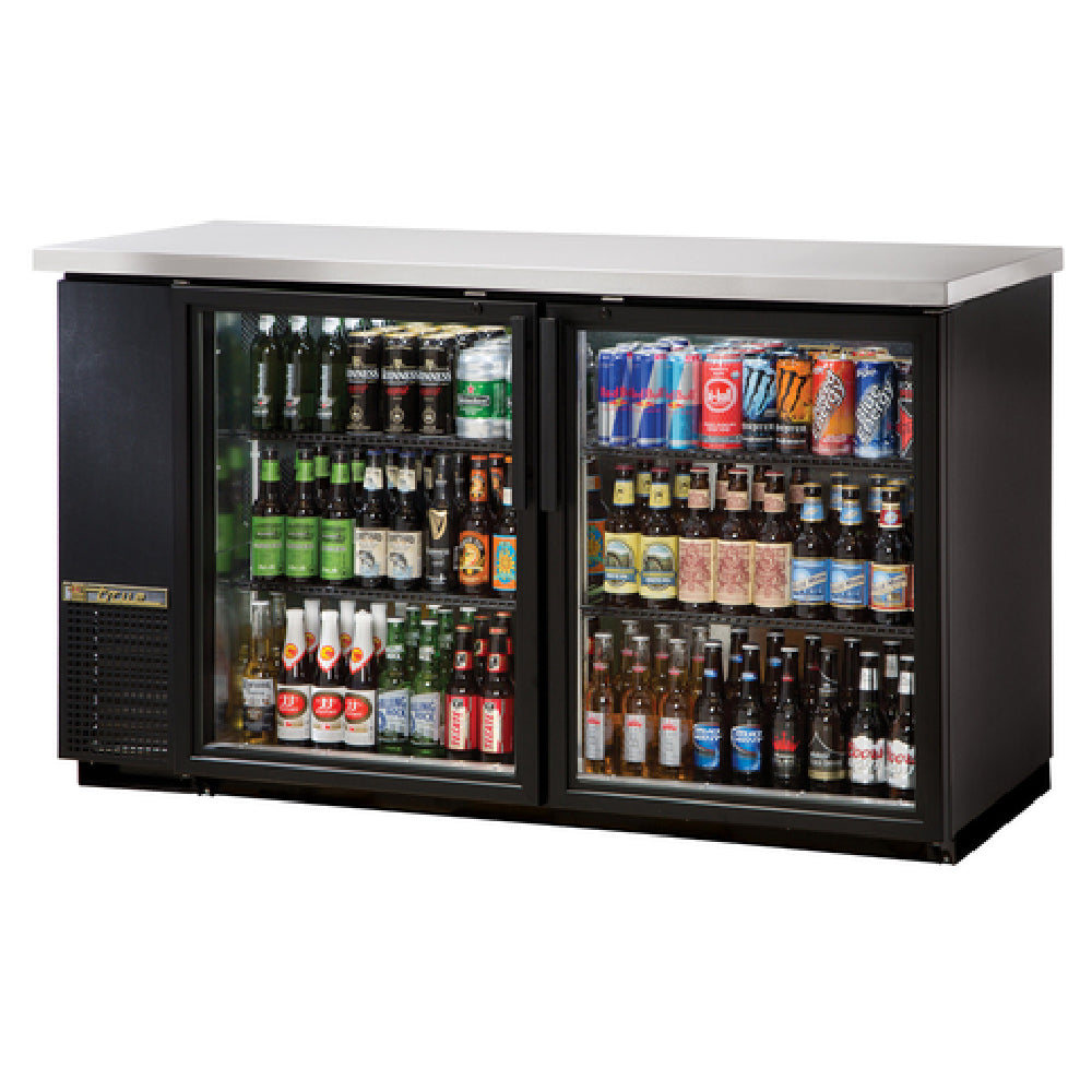 Commercial beverage cooler True Refrigeration TBB-24-60G-HC-LD with glass sliding doors