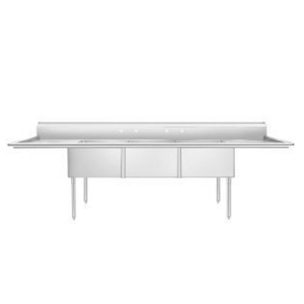 Atosa USA, Inc. SS2424F31D24 - MixRite Sink, 3-compartment, 120"W X 30"D X 44-1/2"H Overall