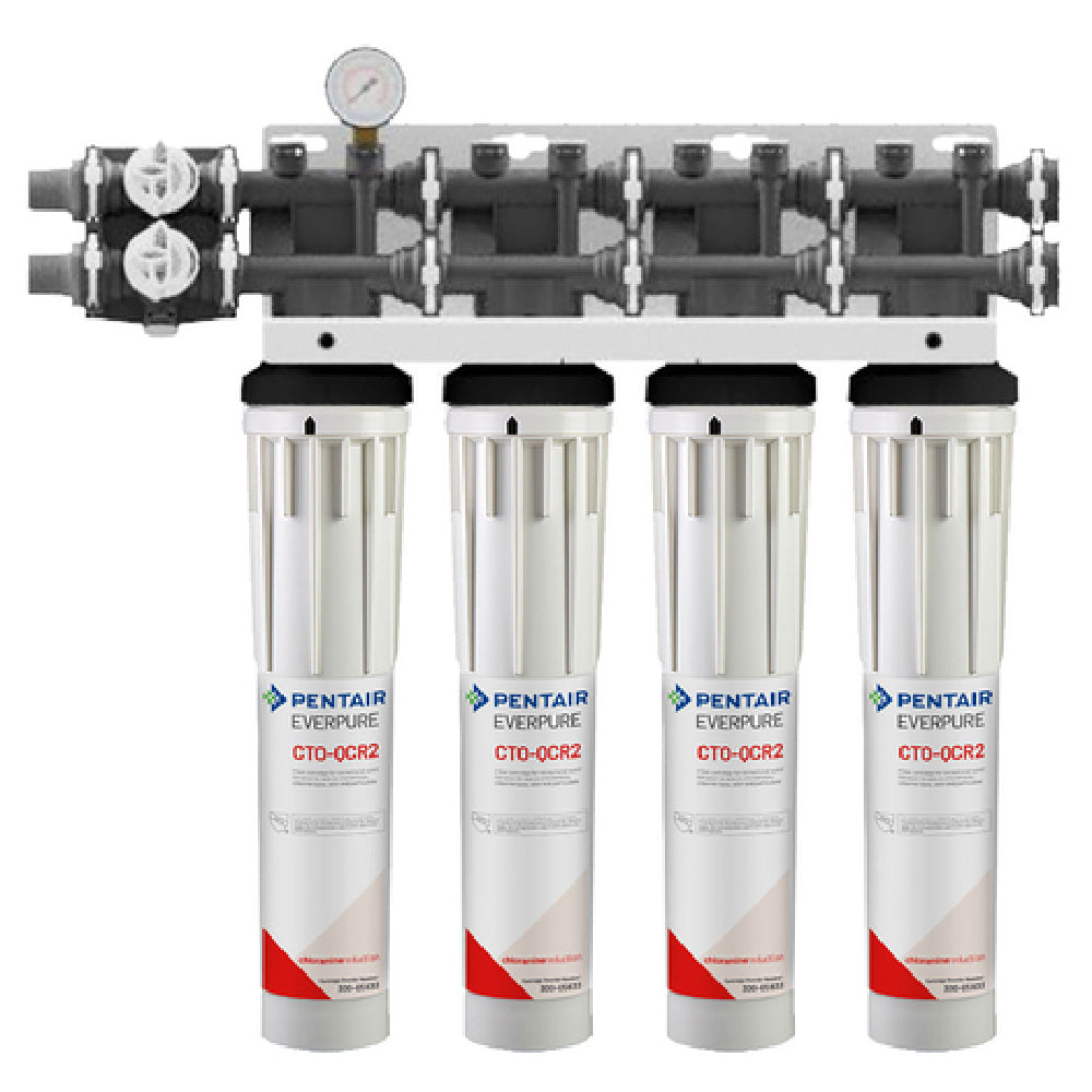 Everpure QTCR-4 - Water Filter System, Quad, (4) CTO-QCR2 Activated Carbon Cartridge