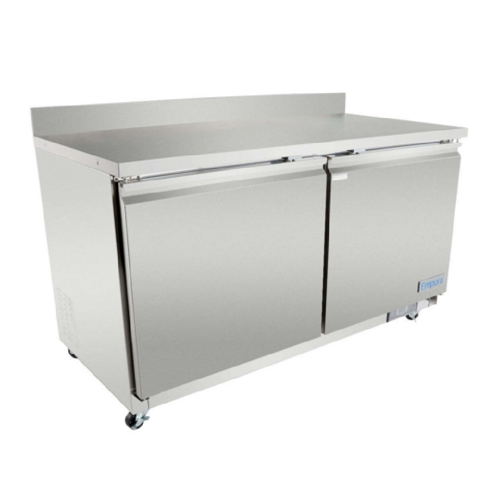 Empura E-KUC60W - Undercounter Reach-In Refrigerator, Work Top, 2 Swing Solid Doors