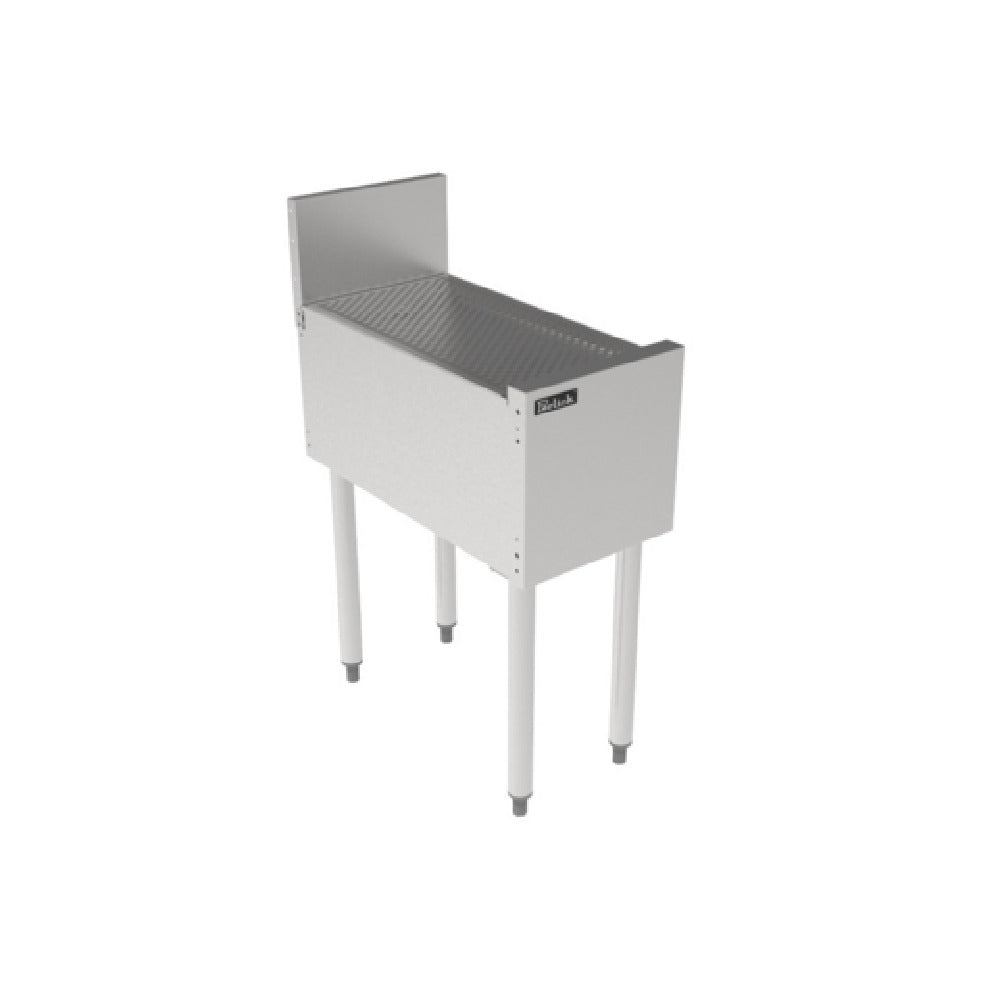Stainless steel TSF Series Underbar Drainboard station with legs, 12’’W x 24’’D