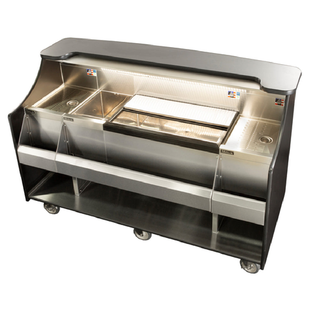 Perlick MOBS-66TS - Mobile Bar, 66" Total Bartending Width, 30" Ice Chest