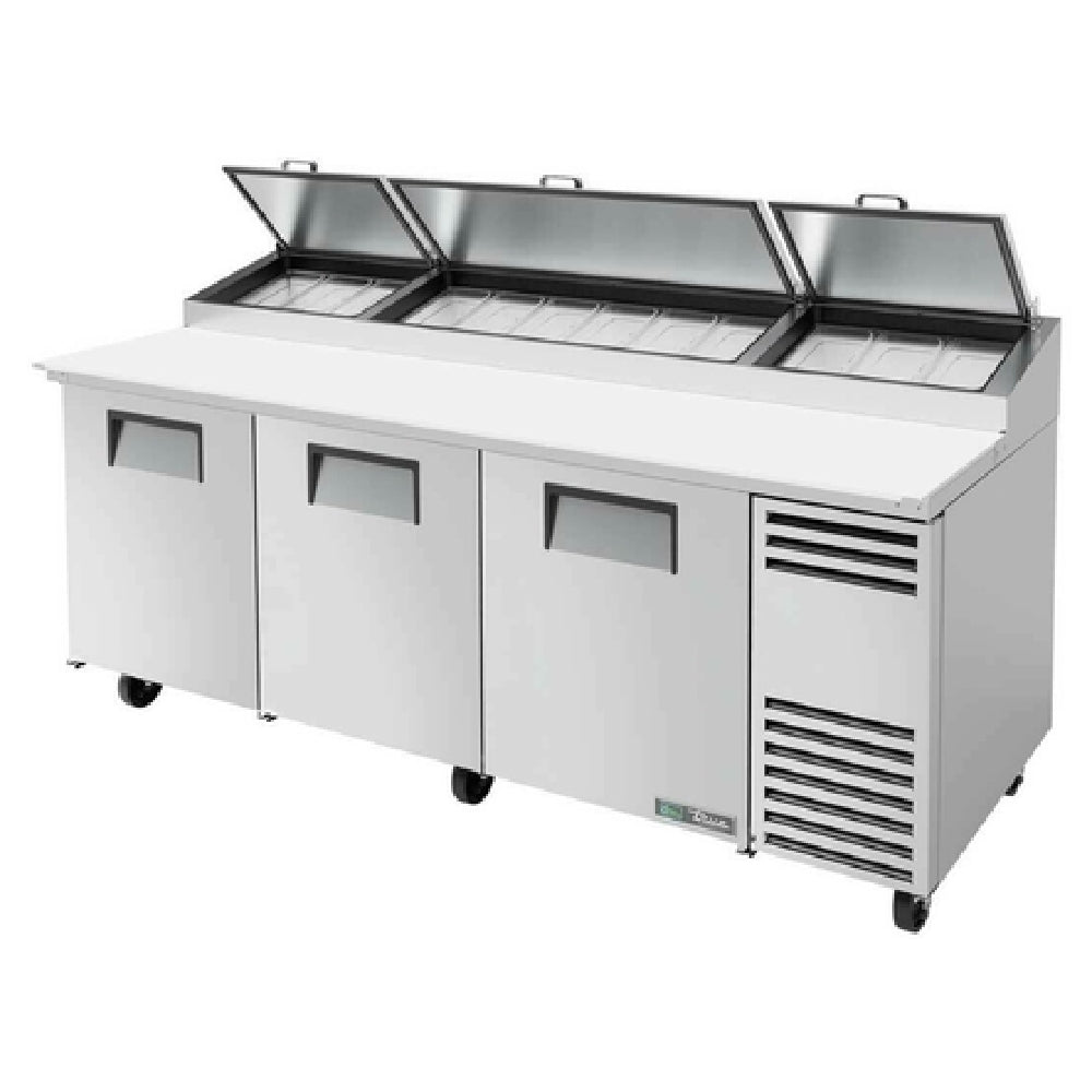 True Mfg. - General Foodservice TPP-AT2-93-HC - Pizza Prep, 33 - 41°F Pan Rail, Stainless Steel Cover