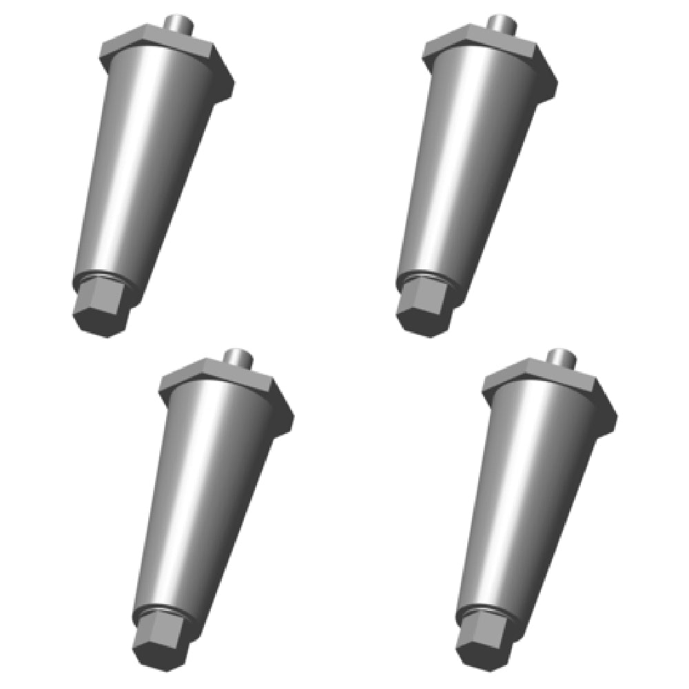 Four cylindrical stainless steel valve stems in a grid for Hoshizaki LP-4 Leg Package