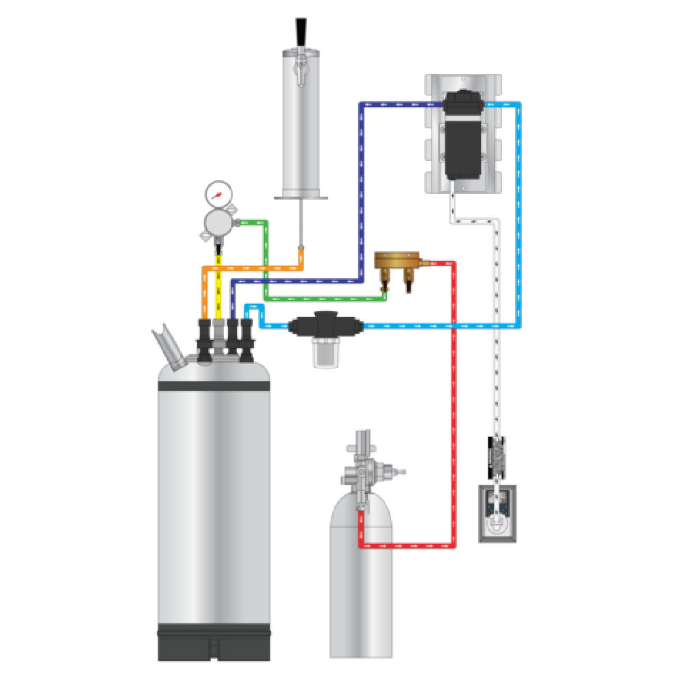 Perlick KCTCLD-X Circulating Cocktail Dispensing Kit Long Draw Including Pump