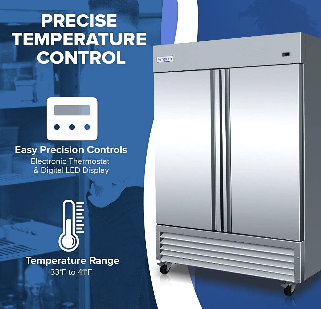 Empura Refrigeration E-KB54R Reach-In Refrigerator 53.9"W X 32.7"D X 82.3"H 41.6 Cu. Ft. Capacity