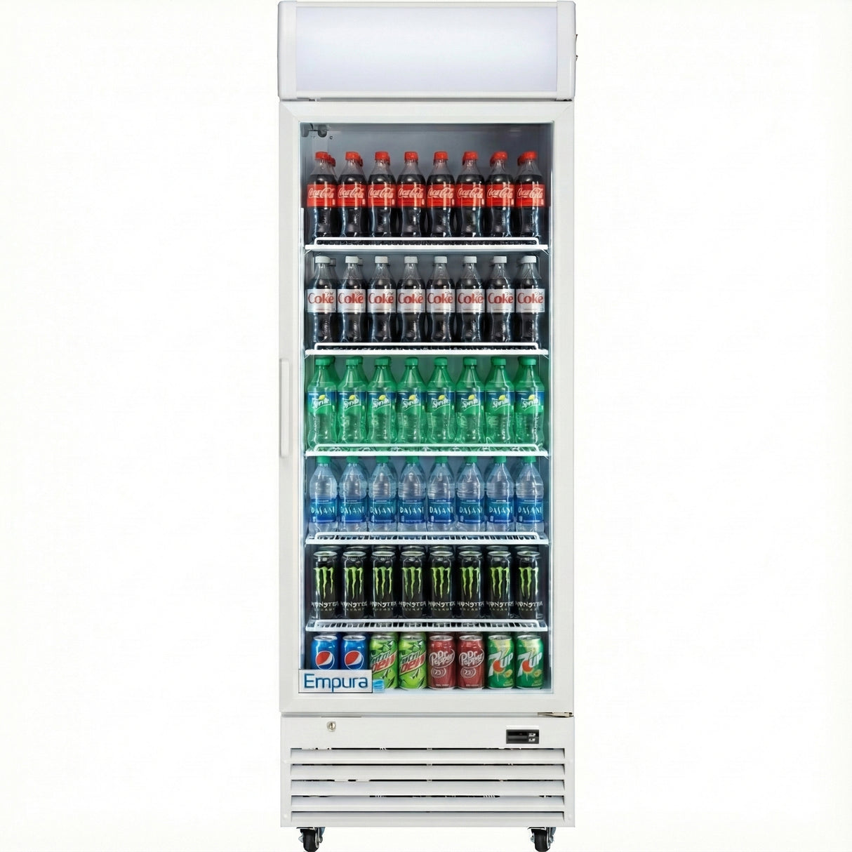 Empura 28" White Swing Glass Door Merchandiser Refrigerator with ClearKeeper™ Glass, 21 Cu. Ft., LED Lighting, 5 Adjustable Shelves
