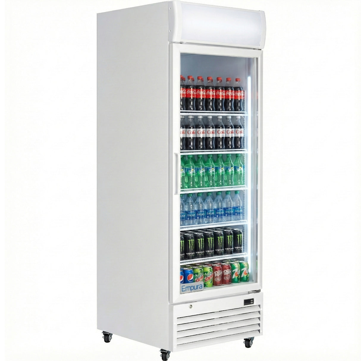 Empura 28" White Swing Glass Door Merchandiser Refrigerator with ClearKeeper™ Glass, 21 Cu. Ft., LED Lighting, 5 Adjustable Shelves