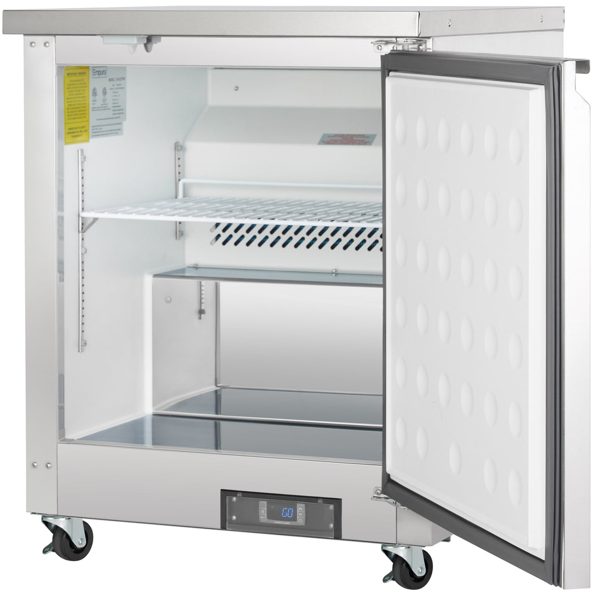 Empura Refrigeration E-KUC27 Undercounter Reach-In Refrigerator 27.8"W X 29.9"D X 35.5"H 5.4 Cu. Ft. Capacity