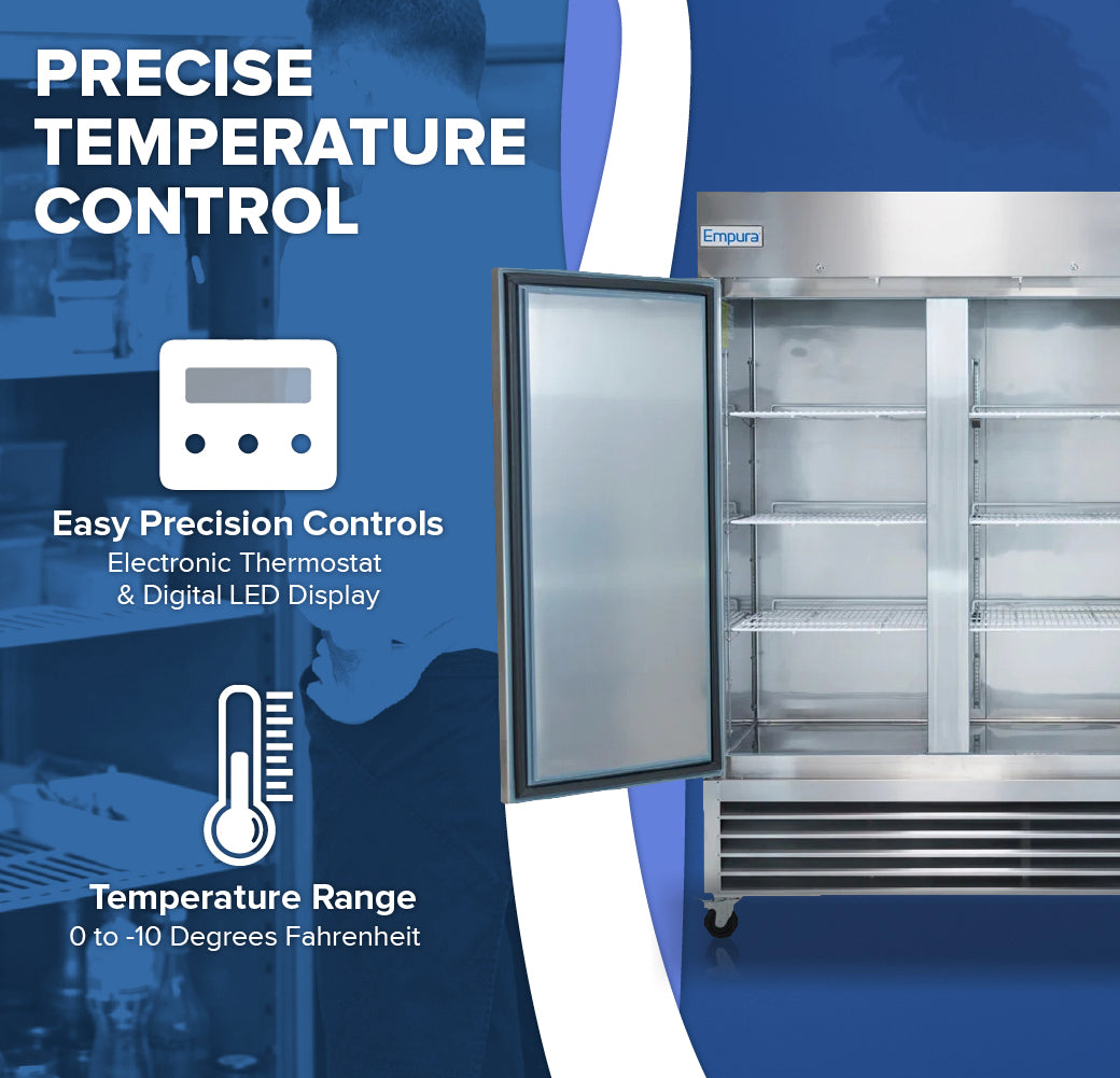 Empura Refrigeration E-KB54F Reach-In Freezer 53.9"W X 32.7"D X 82.3"H 41.6 Cu. Ft. Capacity