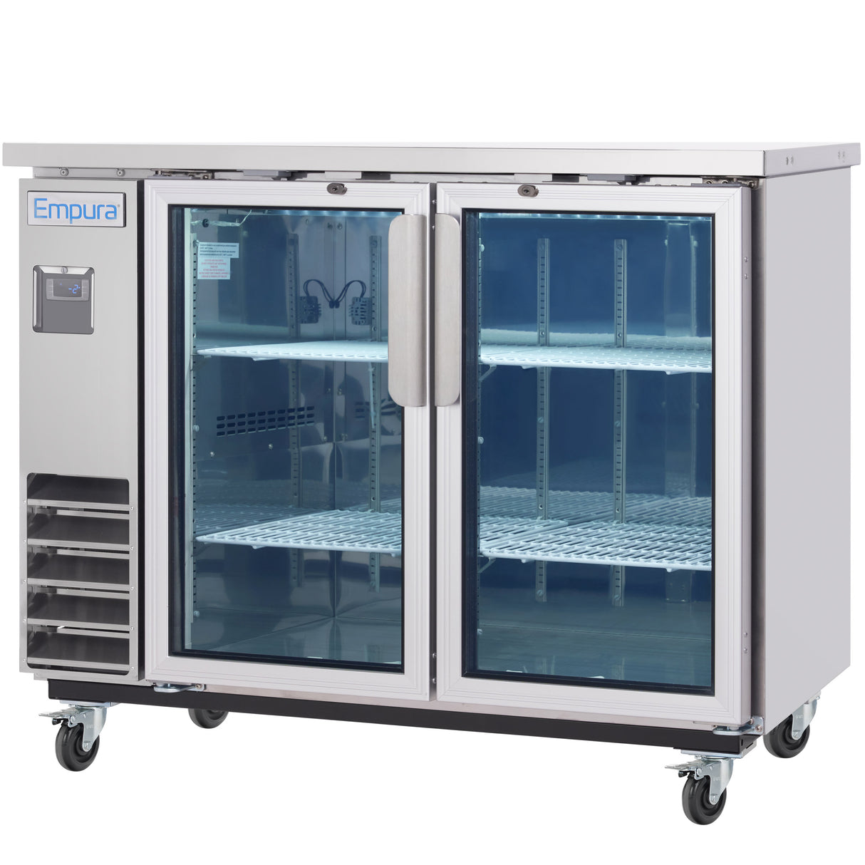 Empura Refrigeration E-KBB48-2G-24-S Back Bar Cooler 49.1"W X 24.4"D X 41.7"H 12.5 Cu. Ft. Capacity