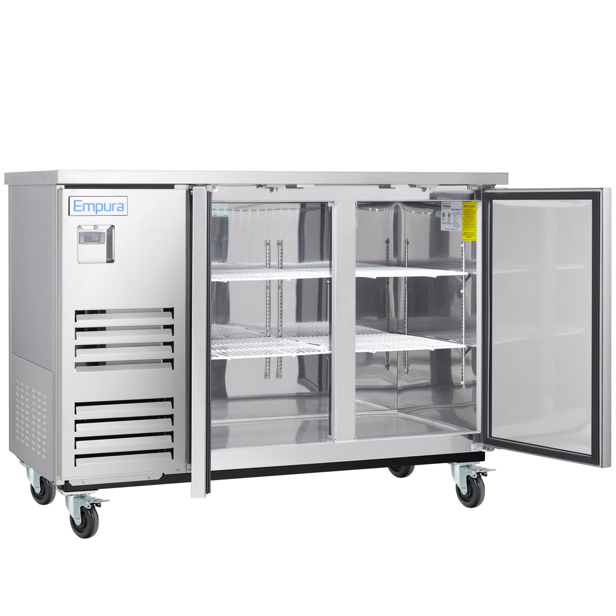 Empura Refrigeration E-KBB60-2-27-S Back Bar Cooler 2 Swing Solid Doors 58 3/4"W X 27 5/8"D X 42 1/2"H