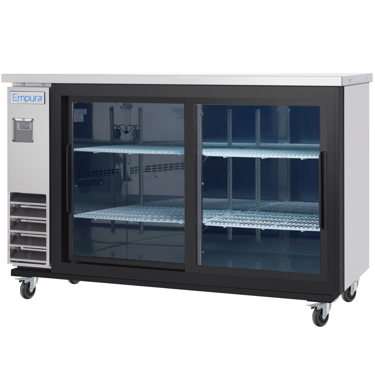 Empura Refrigeration E-KBB60-2G-24SD-S Back Bar Cooler 61.1"W X 24.4"D X 41.7"H 16.6 Cu. Ft. Capacity