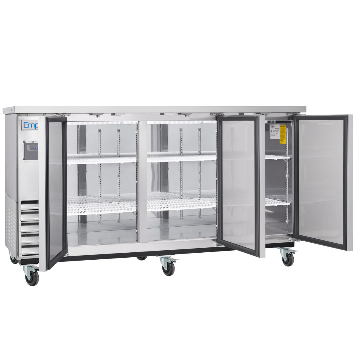 Empura Refrigeration E-KBB70-3-24-S Back Bar Cooler 3 Swing Solid Doors 73"W X 24 7/16"D X 41 3/4"H