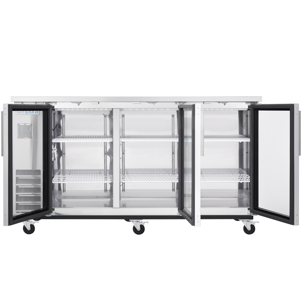 Empura Refrigeration E-KBB72-3G-24-S Back Bar Cooler 73.1"W X 24.4"D X 41.7"H 20.8 Cu. Ft. Capacity
