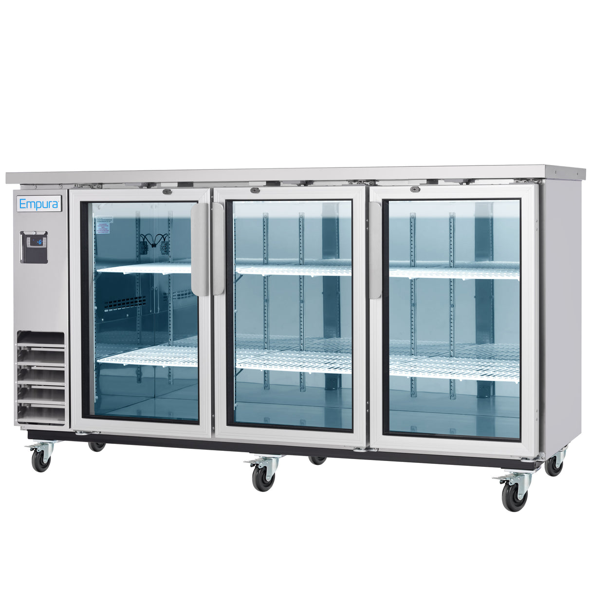 Empura Refrigeration E-KBB72-3G-24-S Back Bar Cooler 73.1"W X 24.4"D X 41.7"H 20.8 Cu. Ft. Capacity