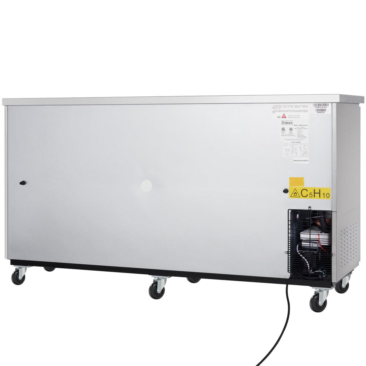 Empura Refrigeration E-KBB72-3G-24-S Back Bar Cooler 73.1"W X 24.4"D X 41.7"H 20.8 Cu. Ft. Capacity
